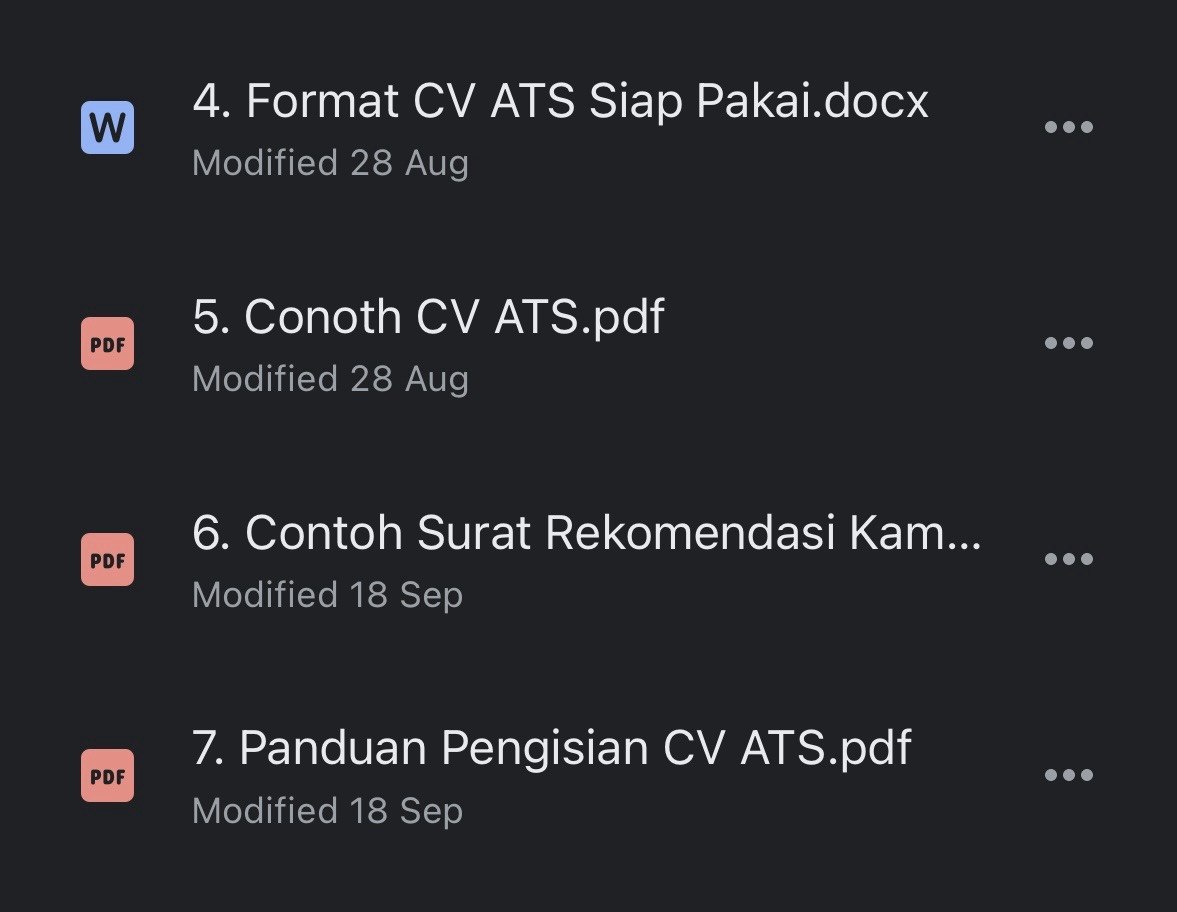 Format CV ATS dan Surat Rekomendasi Kampus